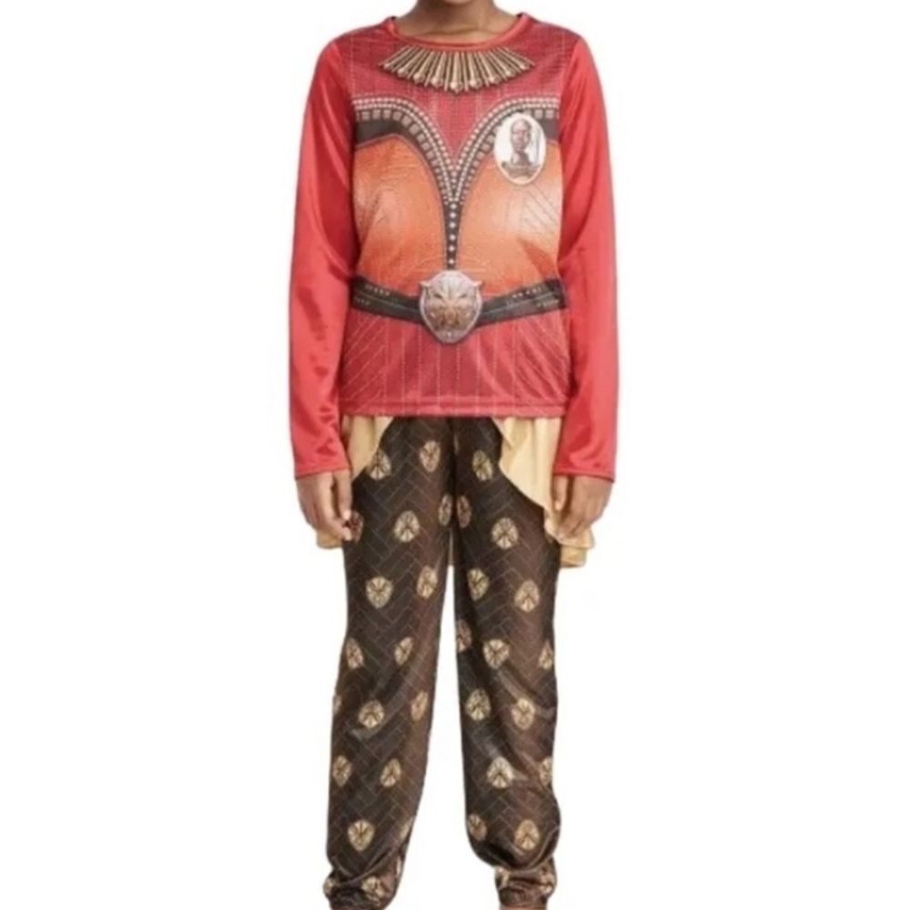 Marvel Black Panther Wakanda Forever Red Black and Gold Kids Superhero Set XS